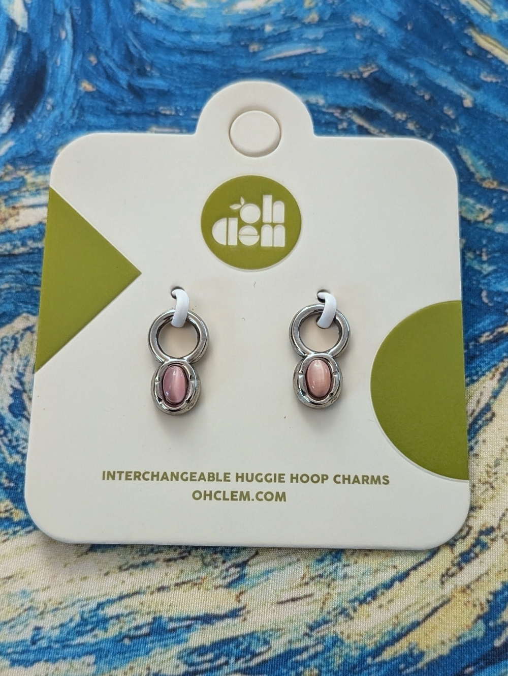 Oh Clementine - Oval Lavender Drop Earrings Charms - NWT